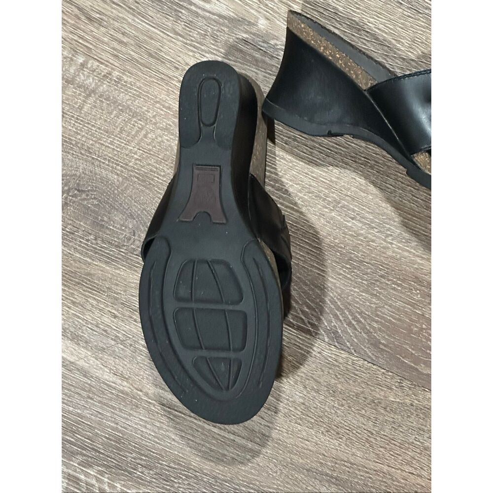 Ariat flare wedge 6.5 black leather sandals heels - Picture 6 of 10